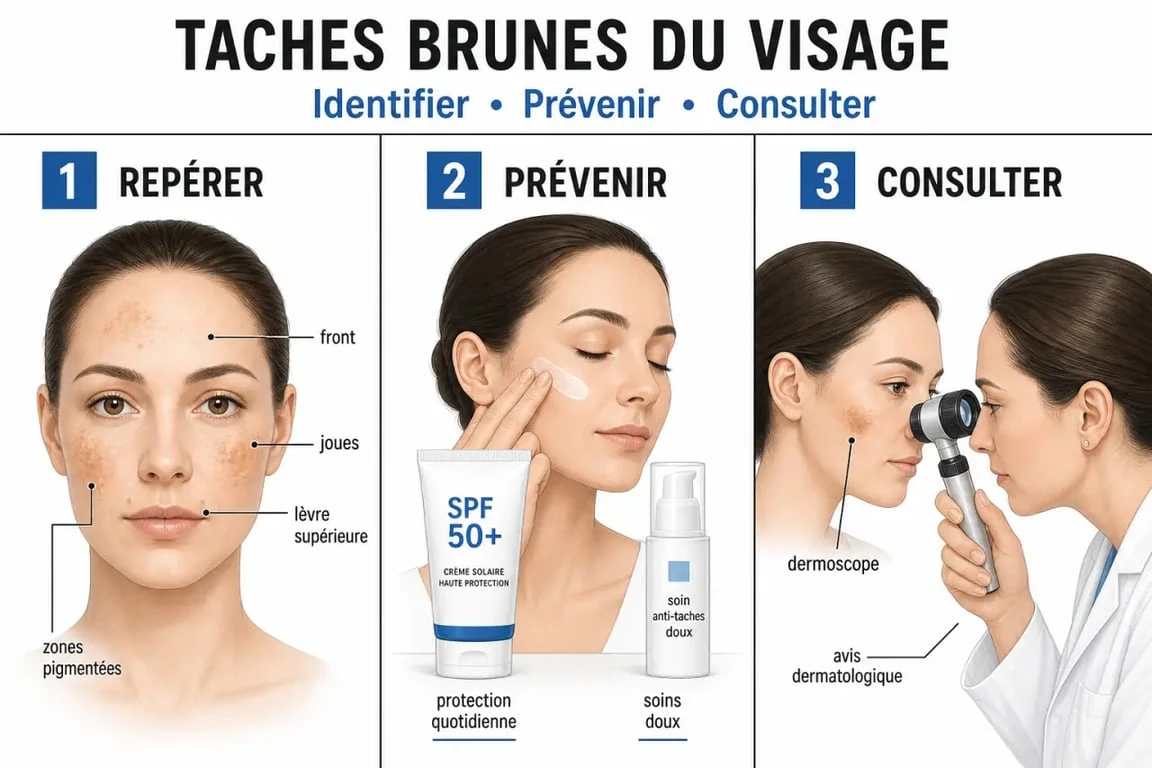 Comment enlever les taches brunes sur le visage : illustration des causes, de la protection solaire et des traitements