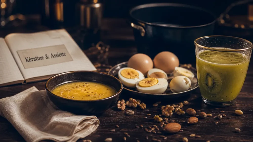 Les aliments bon pour les cheveux : œufs, noix, graines, oméga 3