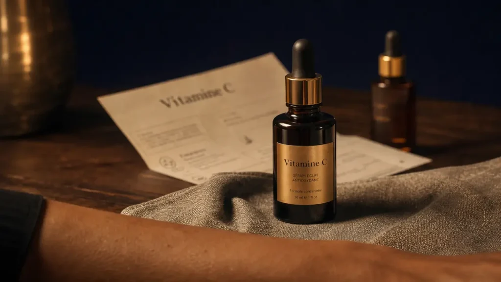 Meilleur sérum vitamine c 15 % : flacon ambré et pipette
