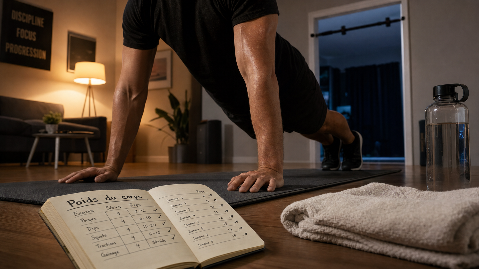 Musculation poids du corps programme : pompes et progression