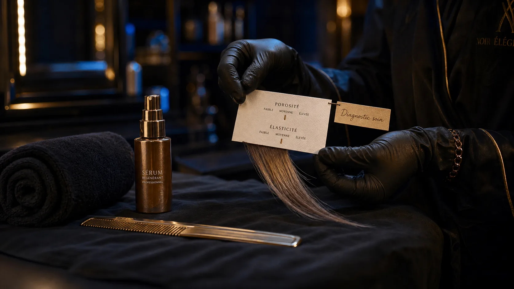 Soin cheveux coiffeur avec diagnostic en salon