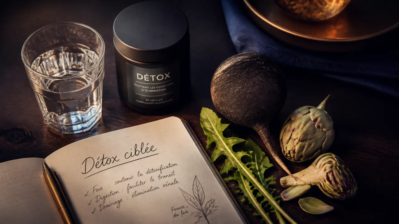 Complément alimentaire detox foie, drainage et actifs ciblés