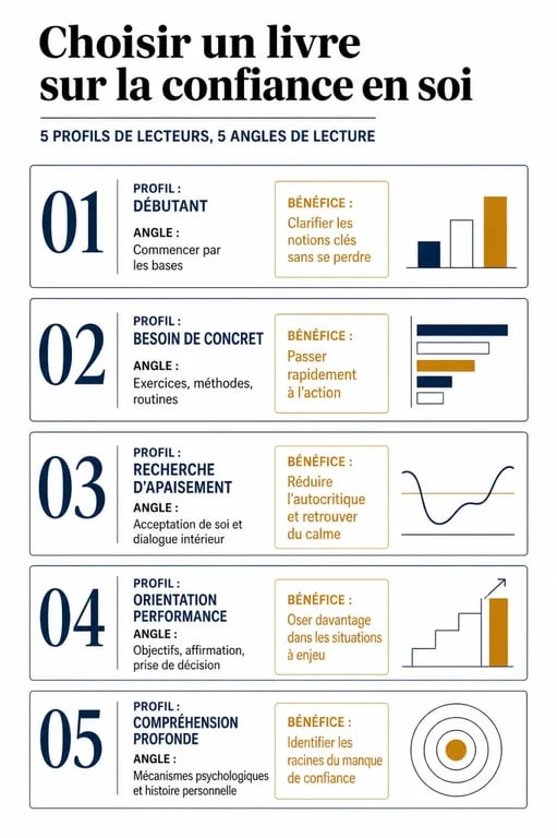 Comparatif pour choisir un livre la confiance en soi selon son profil de lecteur