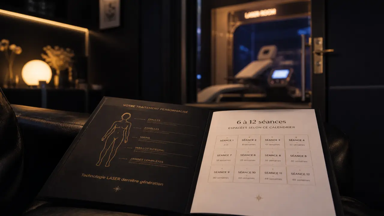 Épilation laser : combien de séance selon la zone, avec calendrier 6 à 12 séances