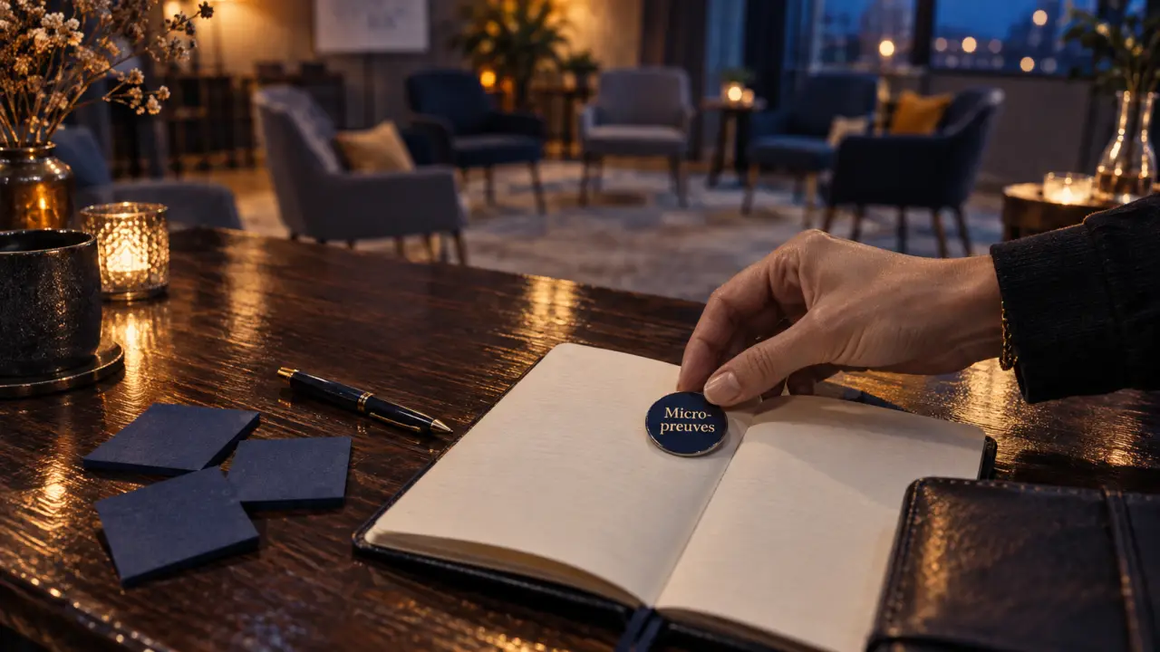 Confiance en soi atelier micro-preuves, badge et carnet en séance