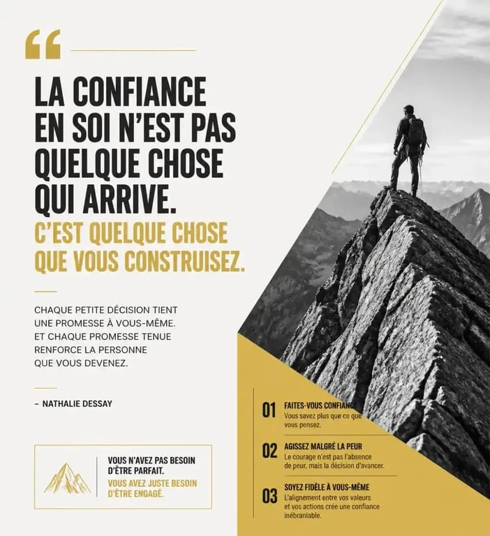 Citation inspirante sur la confiance en soi pour la motivation personnelle et le développement personnel.