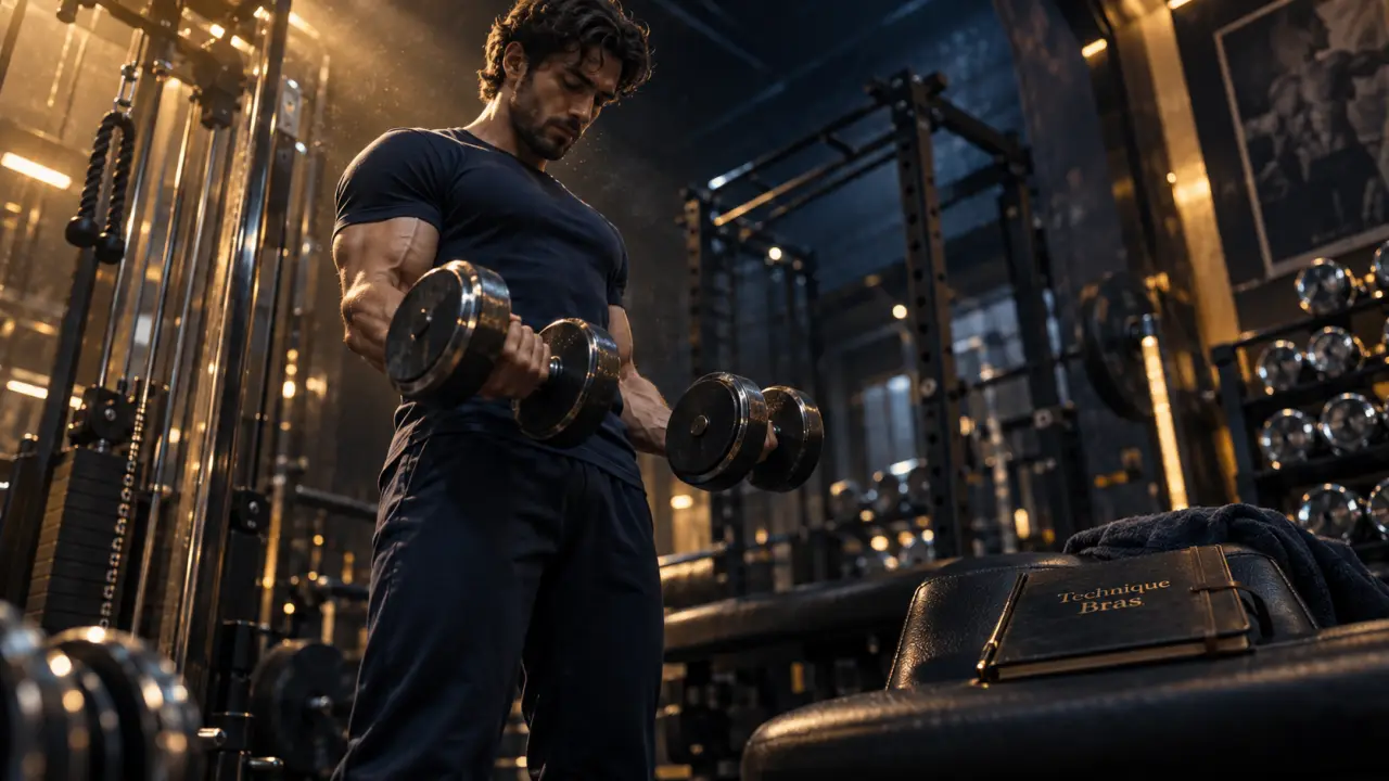 Exercice bras musculation : biceps et triceps en salle