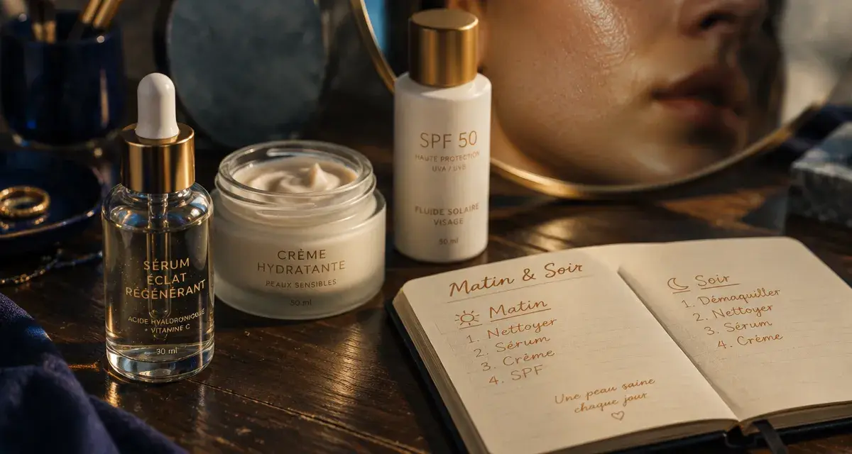 Soins visage peau mature : sérum, crème et SPF pour une peau hydratée